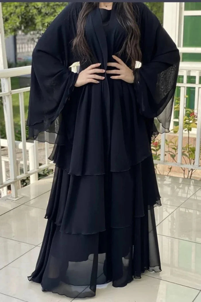 3 LAYER ABAYA ( BLACK )