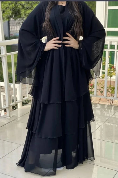 3 LAYER ABAYA ( BLACK )