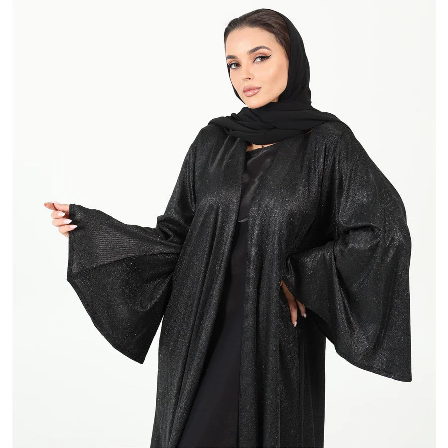 Noor Al Hayat Glitter Abaya - Black